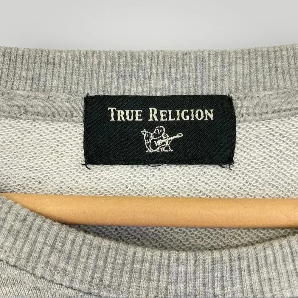 True Religion Blue crew‎ neck sweater XL Gray
